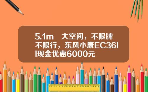 5.1m³大空间，不限牌不限行，东风小康EC36II现金优惠6000元
