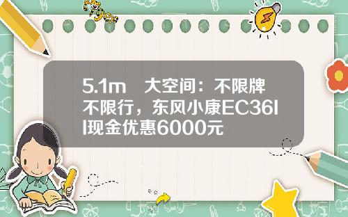 5.1m³大空间：不限牌不限行，东风小康EC36II现金优惠6000元