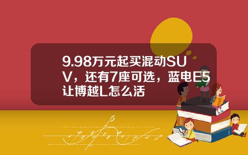 9.98万元起买混动SUV，还有7座可选，蓝电E5让博越L怎么活