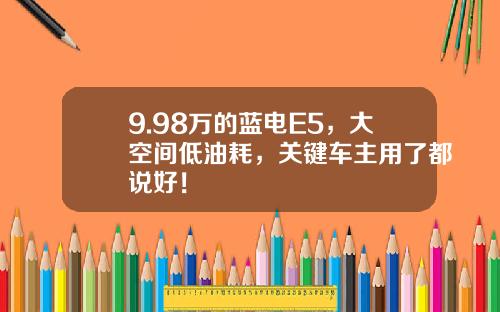 9.98万的蓝电E5，大空间低油耗，关键车主用了都说好！