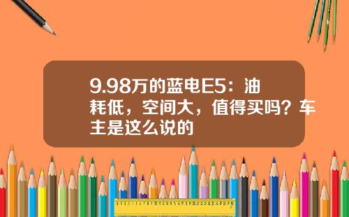 9.98万的蓝电E5：油耗低，空间大，值得买吗？车主是这么说的