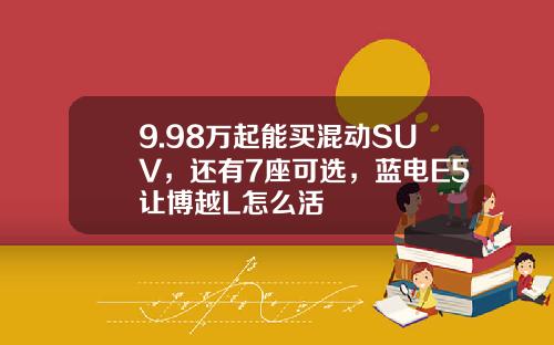 9.98万起能买混动SUV，还有7座可选，蓝电E5让博越L怎么活