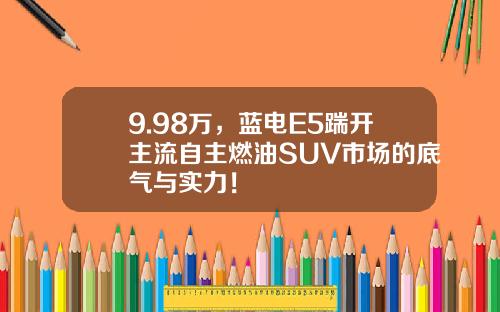9.98万，蓝电E5踹开主流自主燃油SUV市场的底气与实力！