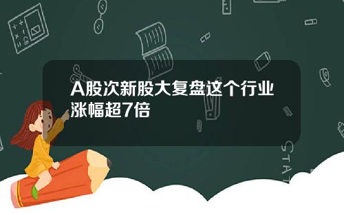 A股次新股大复盘这个行业涨幅超7倍