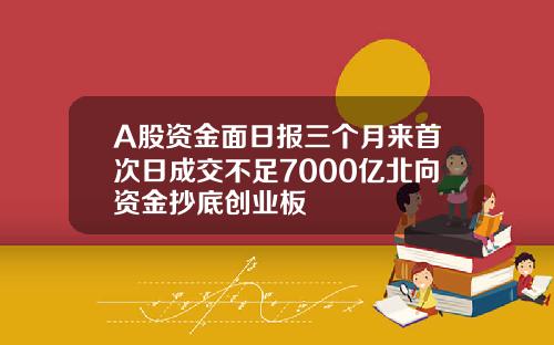 A股资金面日报三个月来首次日成交不足7000亿北向资金抄底创业板