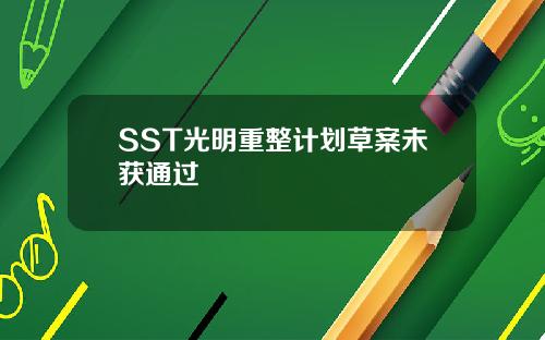SST光明重整计划草案未获通过