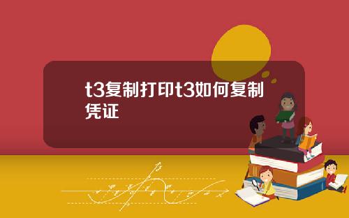 t3复制打印t3如何复制凭证