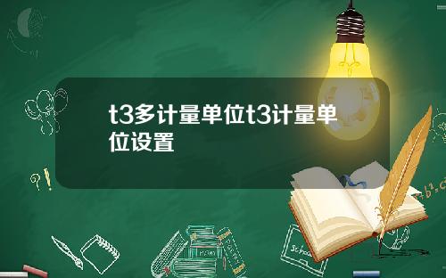t3多计量单位t3计量单位设置