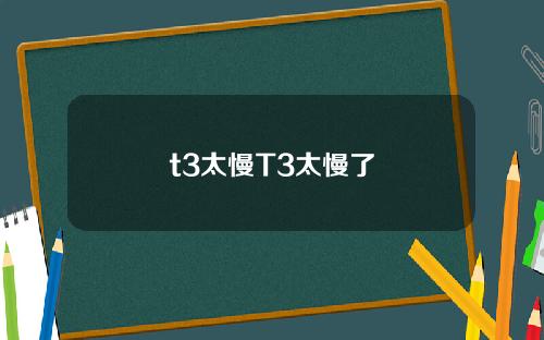 t3太慢T3太慢了