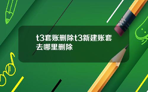 t3套账删除t3新建账套去哪里删除