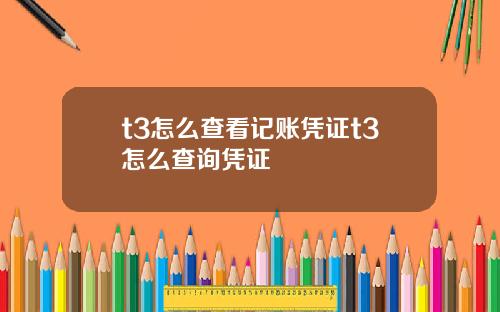 t3怎么查看记账凭证t3怎么查询凭证