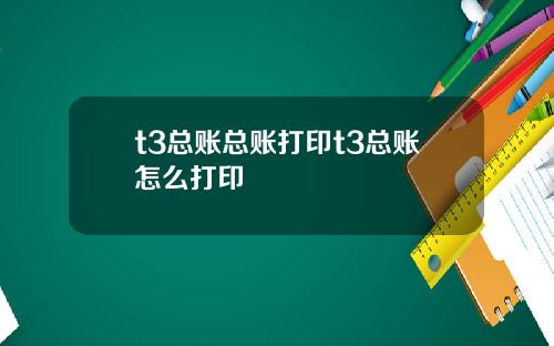 t3总账总账打印t3总账怎么打印