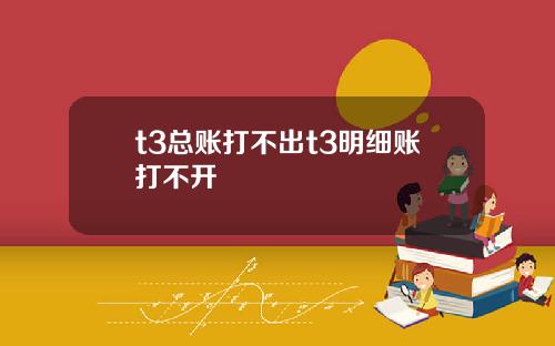t3总账打不出t3明细账打不开