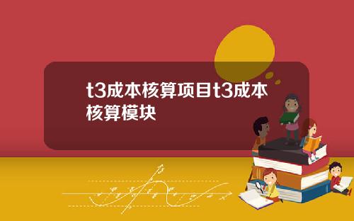 t3成本核算项目t3成本核算模块