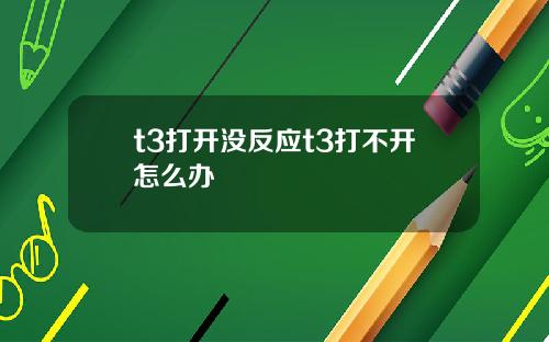 t3打开没反应t3打不开怎么办