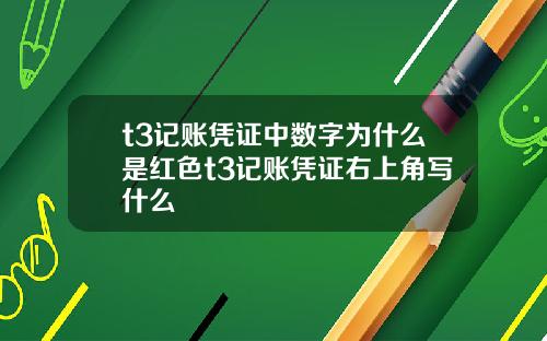 t3记账凭证中数字为什么是红色t3记账凭证右上角写什么