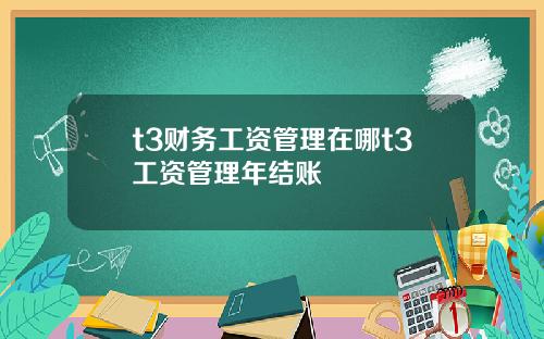 t3财务工资管理在哪t3工资管理年结账