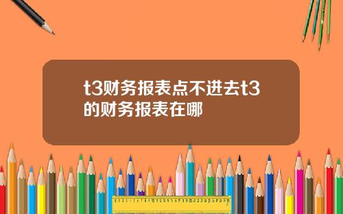 t3财务报表点不进去t3的财务报表在哪