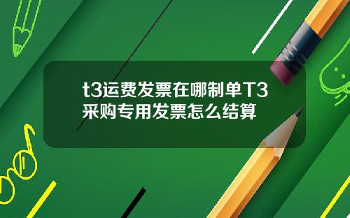 t3运费发票在哪制单T3采购专用发票怎么结算