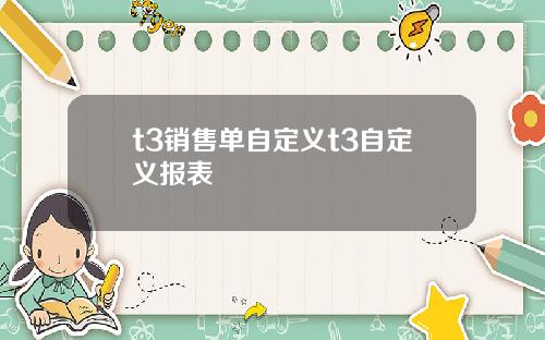 t3销售单自定义t3自定义报表