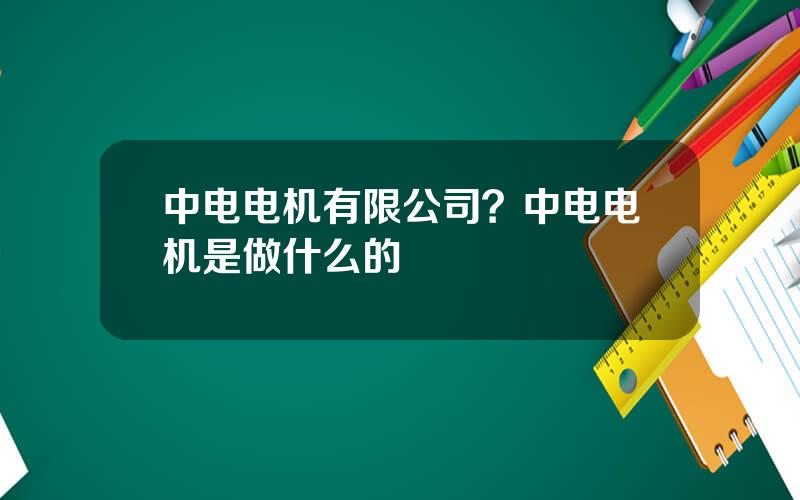 中电电机有限公司？中电电机是做什么的