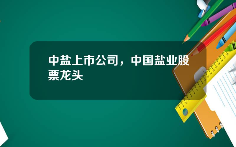 中盐上市公司，中国盐业股票龙头