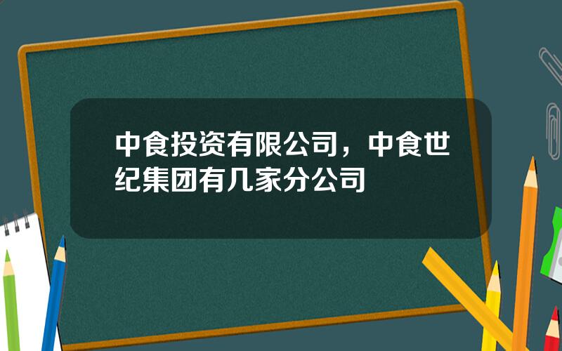 中食投资有限公司，中食世纪集团有几家分公司