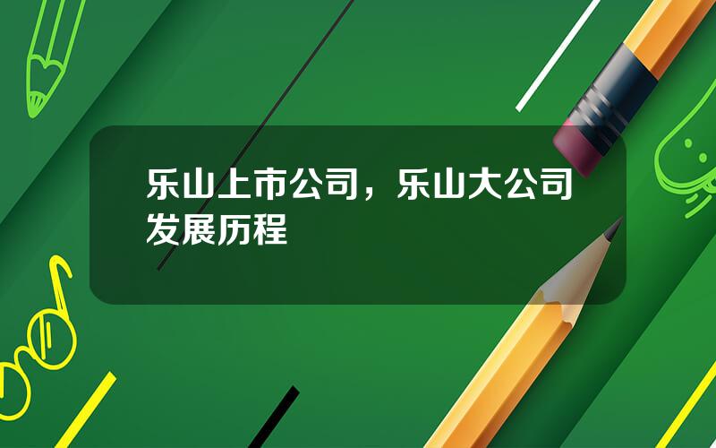 乐山上市公司，乐山大公司发展历程