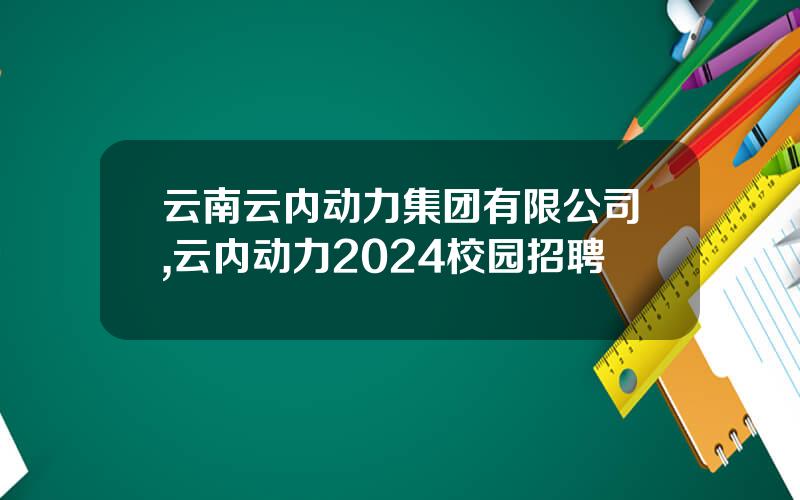 云南云内动力集团有限公司,云内动力2024校园招聘