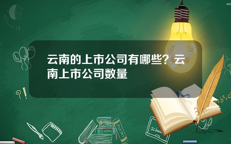 云南的上市公司有哪些？云南上市公司数量