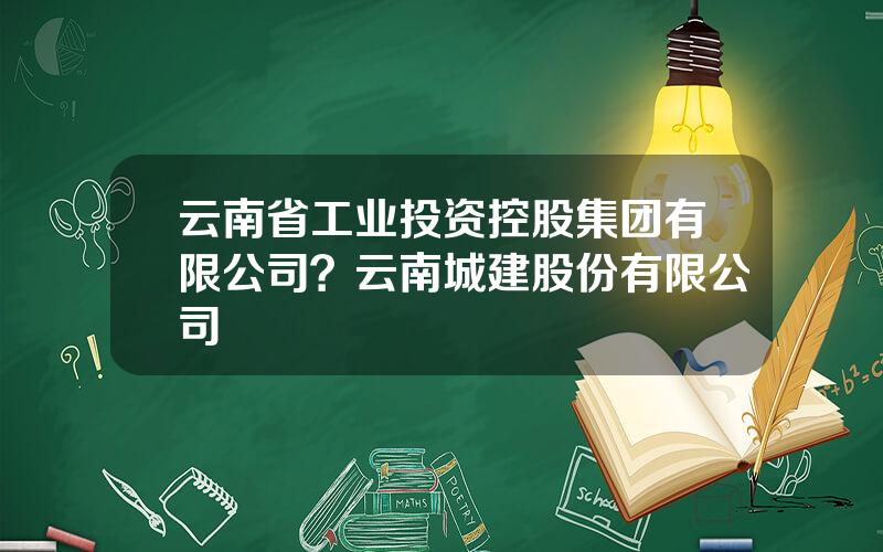 云南省工业投资控股集团有限公司？云南城建股份有限公司