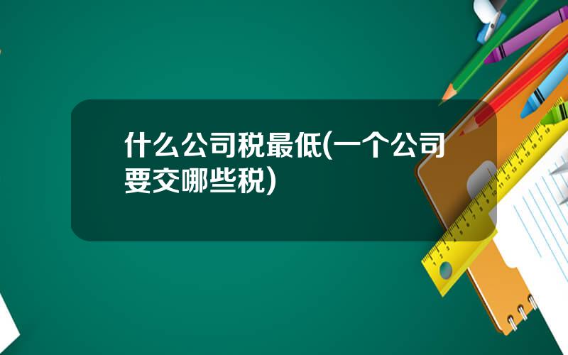 什么公司税最低(一个公司要交哪些税)