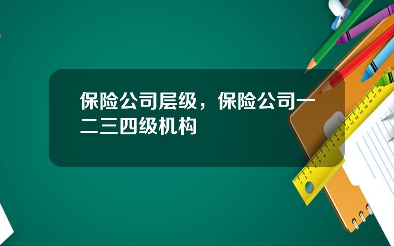 保险公司层级，保险公司一二三四级机构