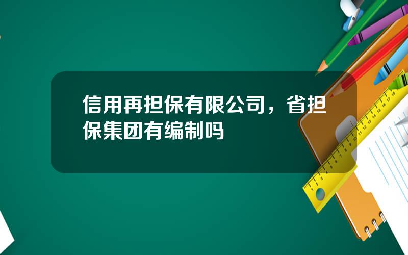 信用再担保有限公司，省担保集团有编制吗