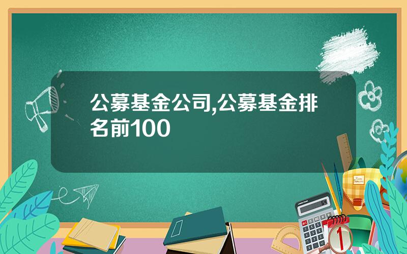 公募基金公司,公募基金排名前100