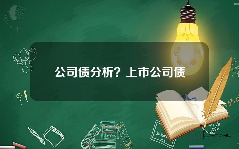 公司债分析？上市公司债