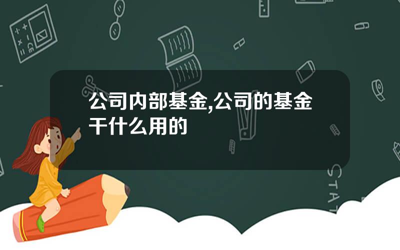 公司内部基金,公司的基金干什么用的