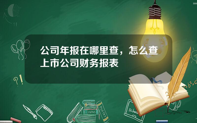 公司年报在哪里查，怎么查上市公司财务报表