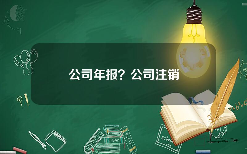 公司年报？公司注销