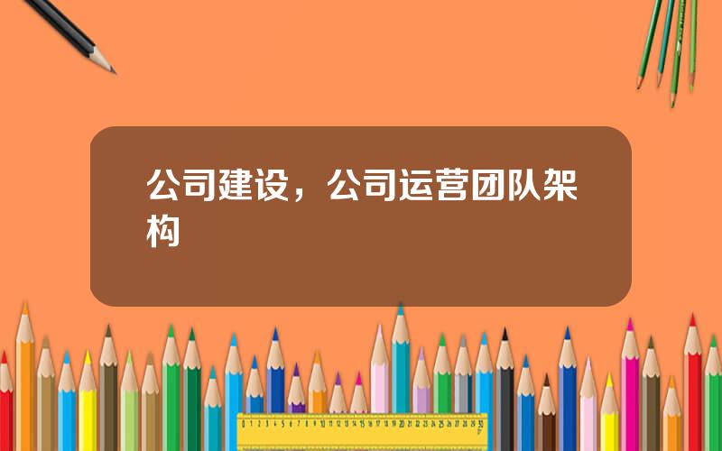 公司建设，公司运营团队架构
