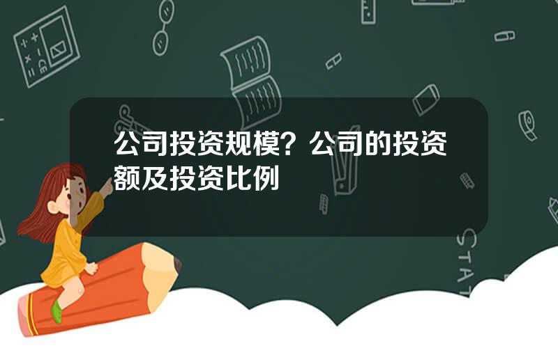 公司投资规模？公司的投资额及投资比例