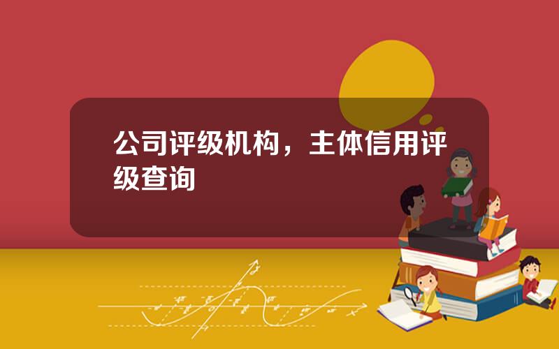 公司评级机构，主体信用评级查询