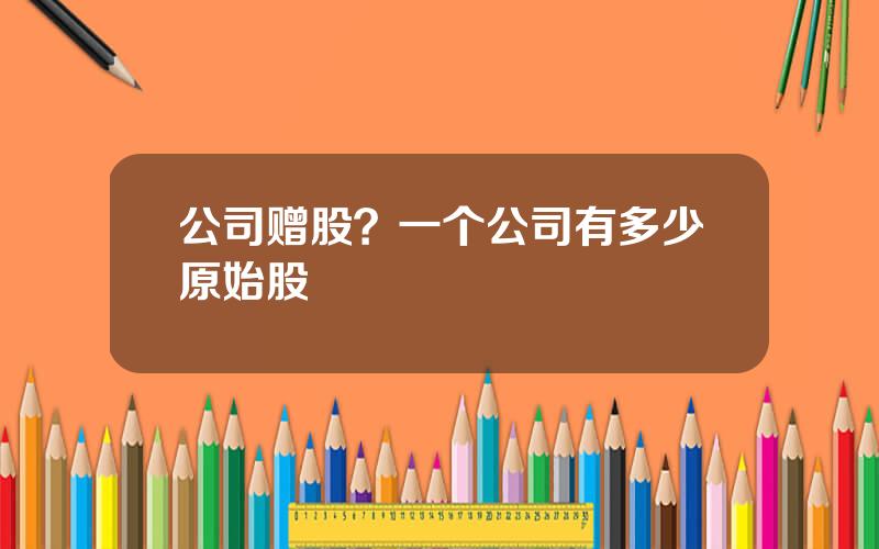 公司赠股？一个公司有多少原始股