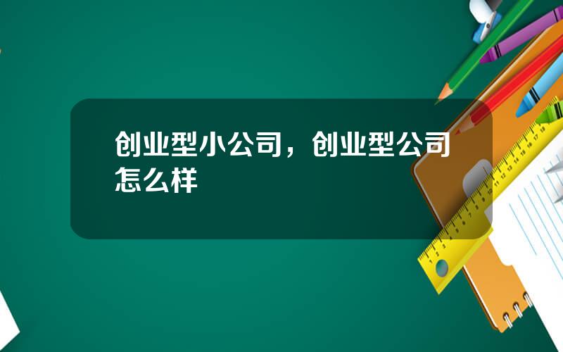 创业型小公司，创业型公司怎么样
