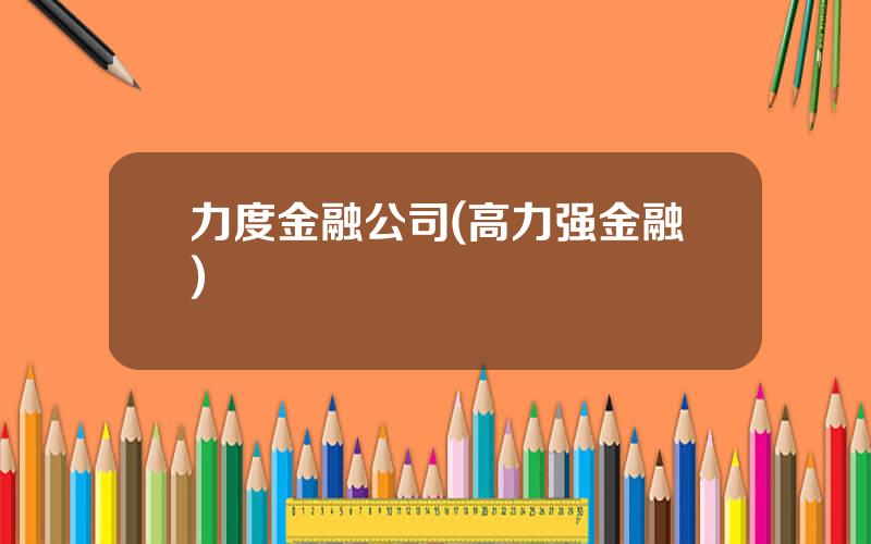 力度金融公司(高力强金融)