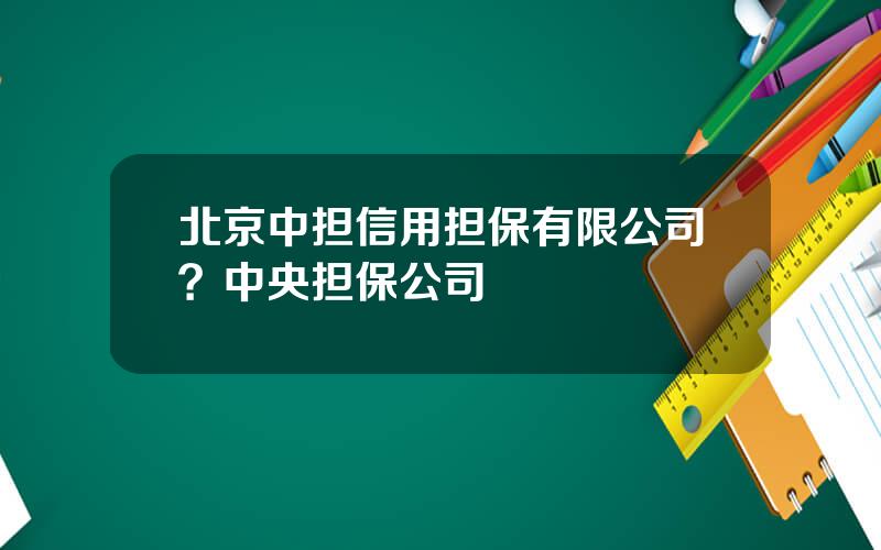 北京中担信用担保有限公司？中央担保公司