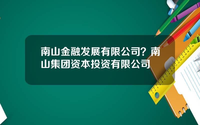 南山金融发展有限公司？南山集团资本投资有限公司