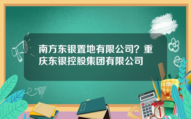 南方东银置地有限公司？重庆东银控股集团有限公司