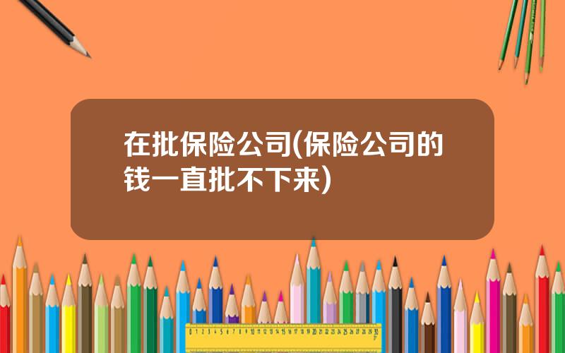 在批保险公司(保险公司的钱一直批不下来)