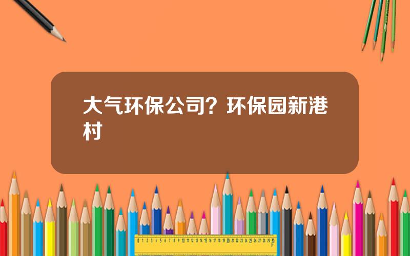 大气环保公司？环保园新港村